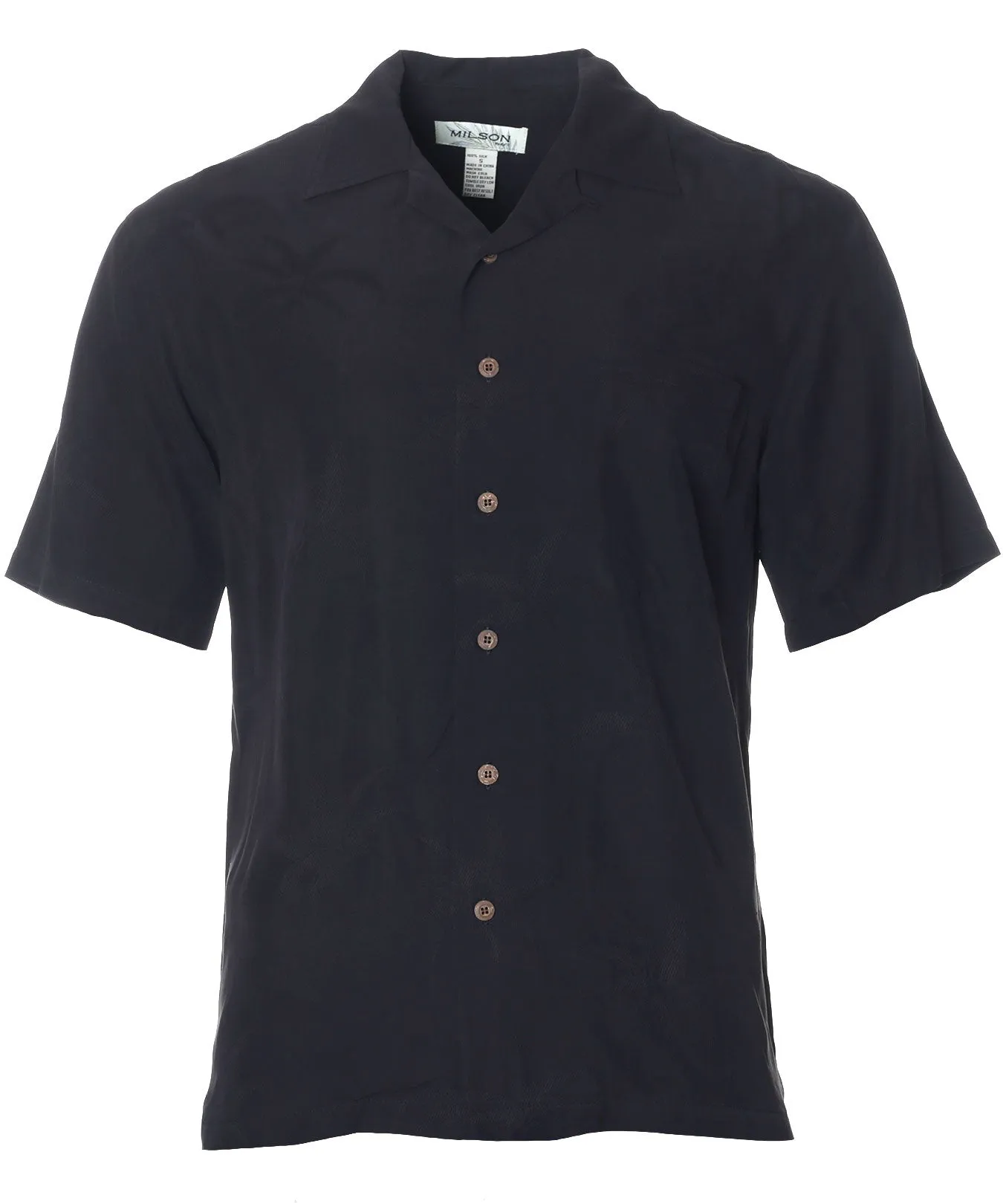 Silk Aloha Shirt Tropical Palms