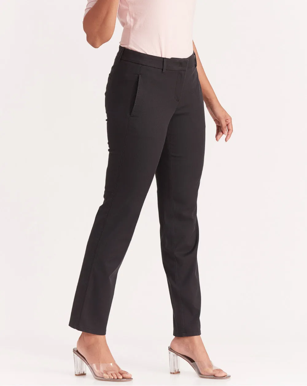 Slim Fit Side Seam Slim Pants - Jet Black