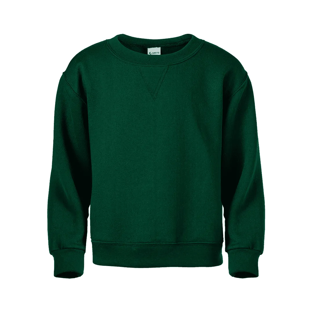 Soffe Youth Unisex Fleece Crew Sweatshirt