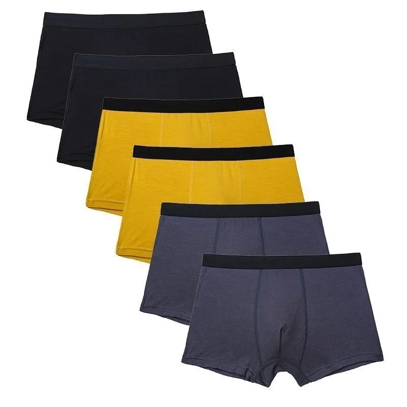 Solid Comfortable Underwear Set For Men 6 Pack