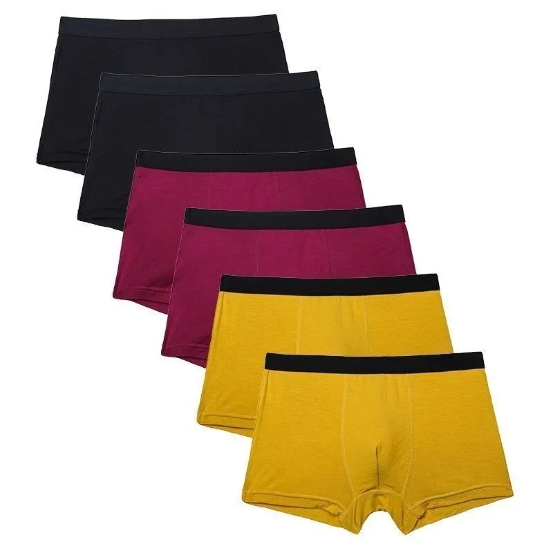 Solid Comfortable Underwear Set For Men 6 Pack
