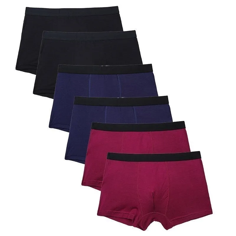 Solid Comfortable Underwear Set For Men 6 Pack