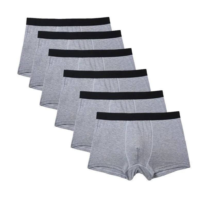 Solid Comfortable Underwear Set For Men 6 Pack