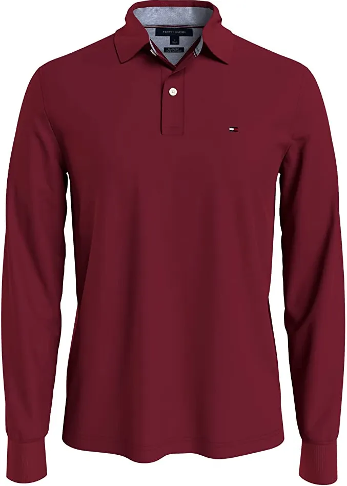 Tommy Hilfiger Mens Ivy Solid Long Sleeve Polo Shirt