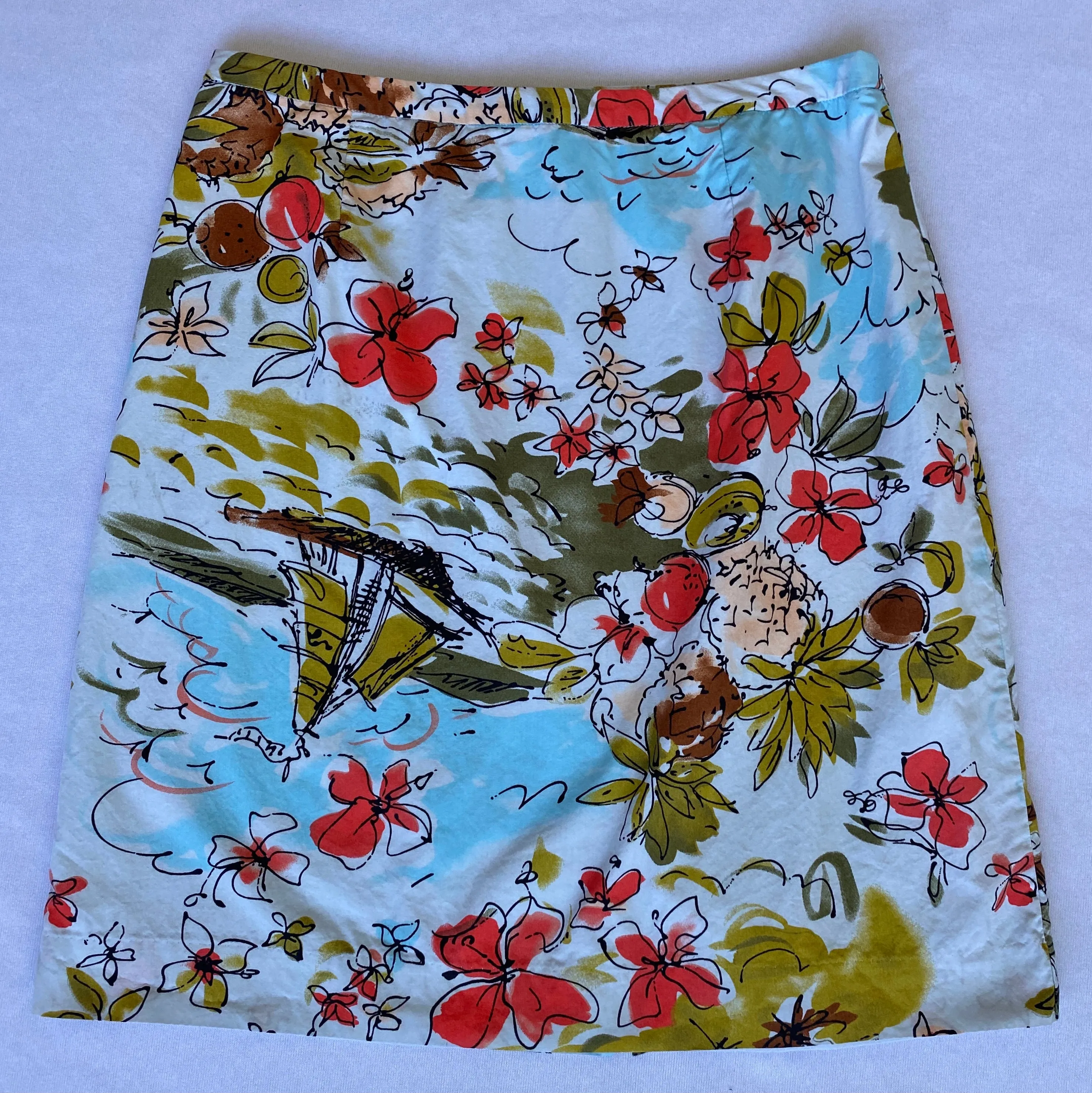 Tropical sailboat skirt