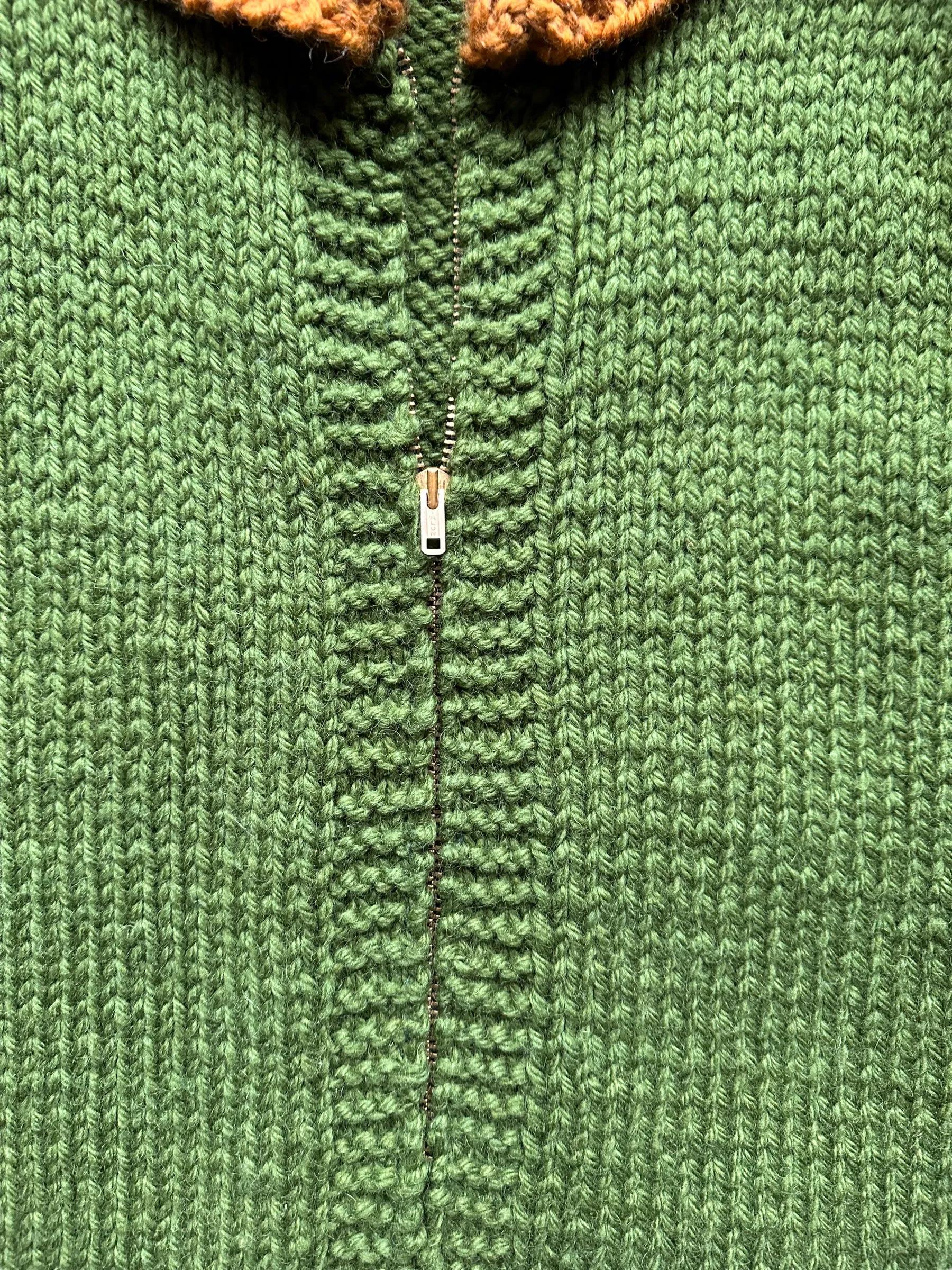 Vintage Green and Brown Striped Handknit Sweater SZ L | Vintage Wool Sweaters Seattle | Barn Owl Vintage Seattle