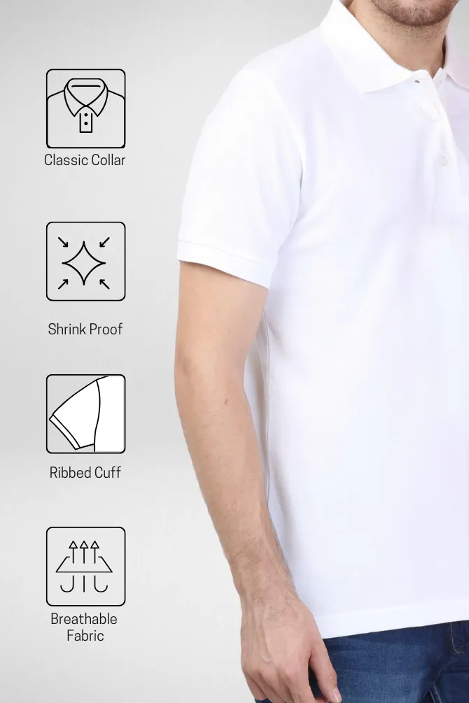 White and Navy Blue Polo T-Shirts Combo for Men