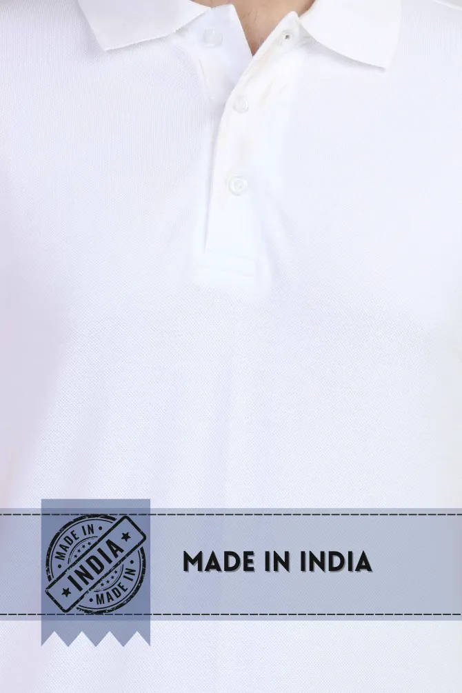 White and Navy Blue Polo T-Shirts Combo for Men