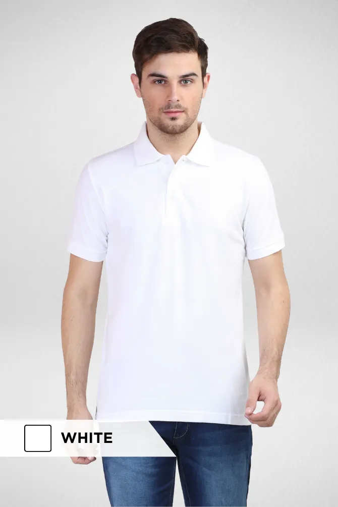White and Navy Blue Polo T-Shirts Combo for Men
