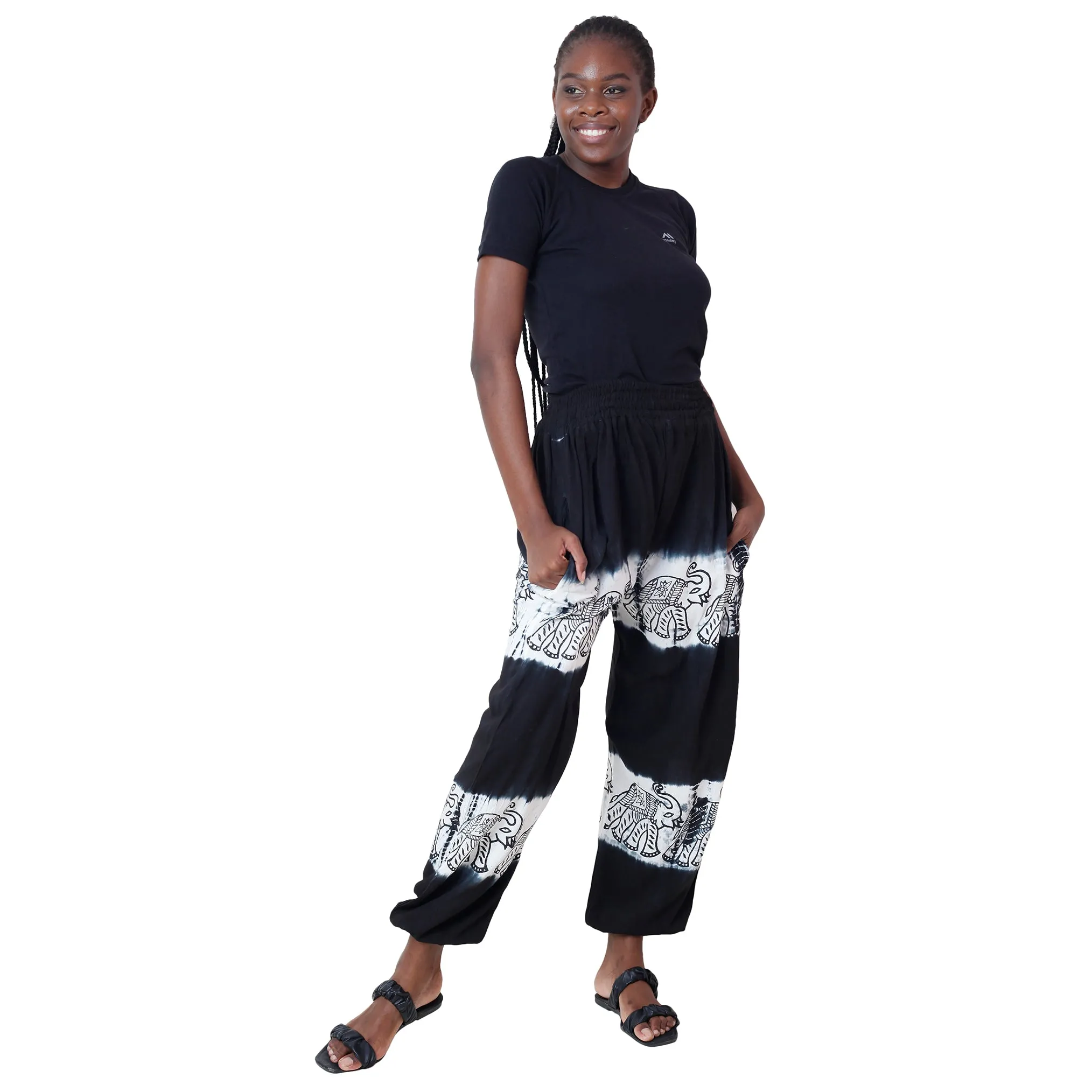 Women's Elastic Waist Jogger Pants -- FI-147 Elephant
