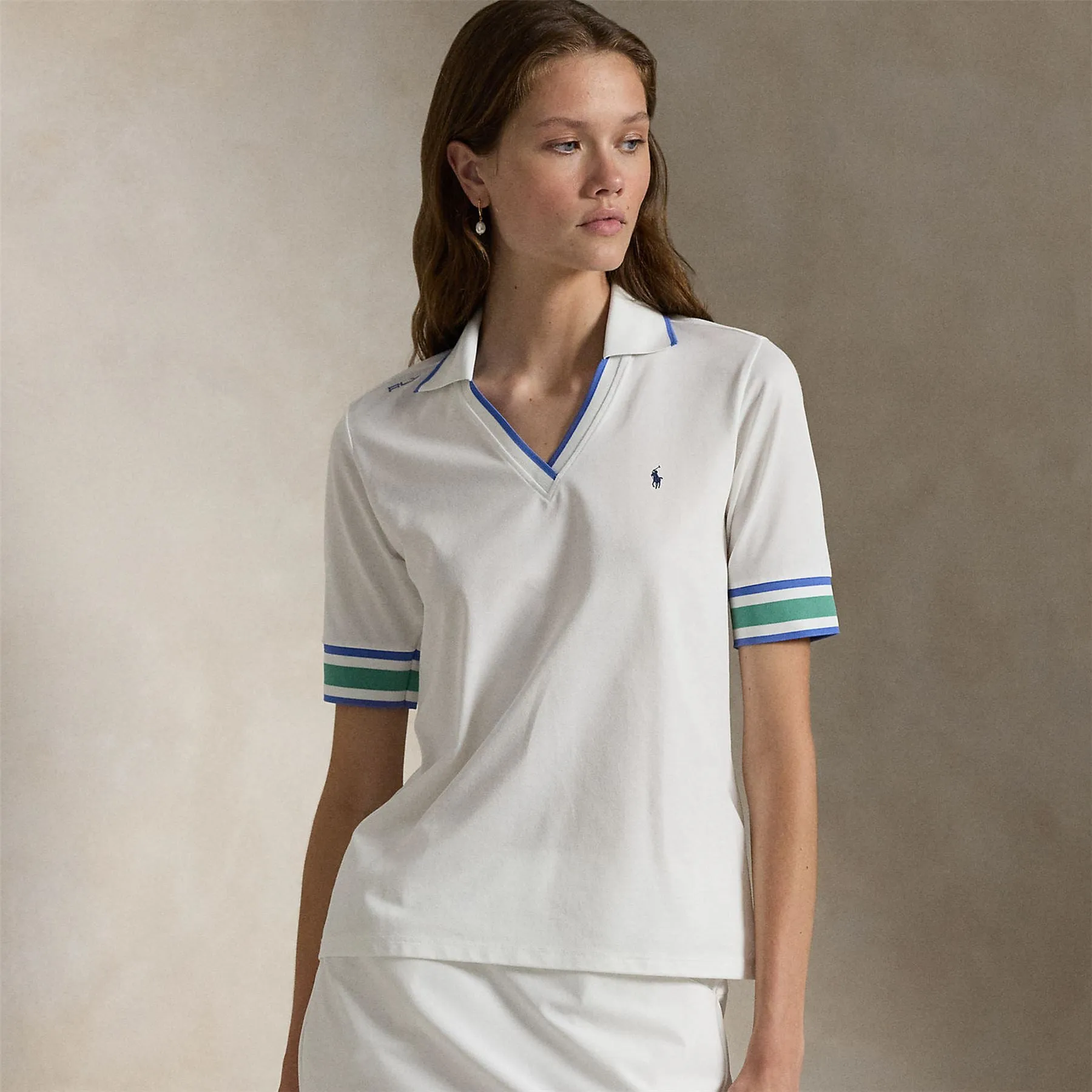 Womens RLX Tailored Fit Cricket Polo Ceramic White - AW24