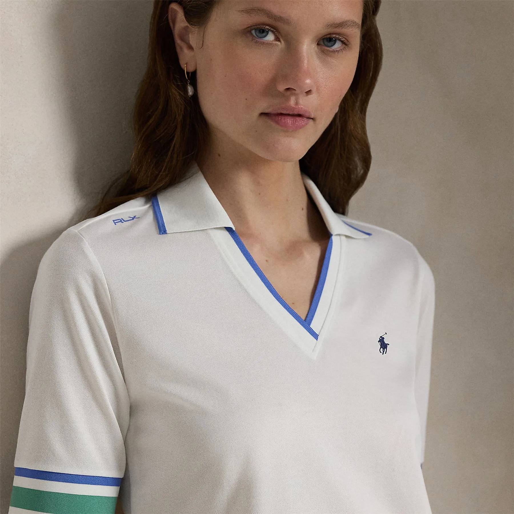 Womens RLX Tailored Fit Cricket Polo Ceramic White - AW24